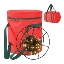 Christmas Lights Storage Bags,Fit 3 Metal Reels to Store Holiday Christmas String Lights,Red Tear Proof Oxford Fabric Zip up Bag with Reinforced Handles(without Metal Reels)