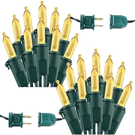 Christmas Lights Warm White, 2 Pack 33ft 100 LED Christmas String Lights, 120V UL Certified Connectable Xmas Tree Lighting Mini Xmas Light Set for Holiday Tree Home Party Indoor Outdoor Decor