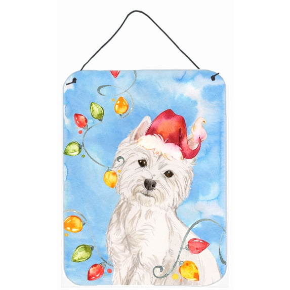 Christmas Lights Westie Wall or Door Hanging Prints