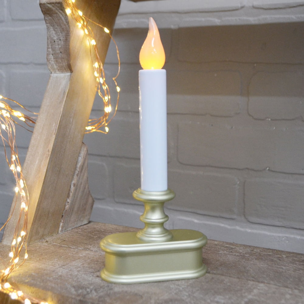 Christmas Lights Window Candle with Amber LED Battery Op. Auto Sensor
