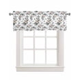 thumbnail image 1 of Christmas Linen Curtain Valance for Bedroom/Bathroom/Kitchen/Office/Living/Dining Room Window,Pink White Xmas Floral Botanical Rod Pocket Topper Decorative Cafe Drapes Panel 60"x18", 1 of 6