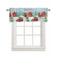thumbnail image 1 of Christmas Linen Curtain Valance for Bedroom/Bathroom/Kitchen/Office/Living/Dining Room Window,Xmas Tree Truck Farm Barn Winter Snowflake Rod Pocket Topper Decorative Cafe Drapes Panel 42"x18", 1 of 6