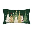 thumbnail image 1 of Christmas Throw Pillow Covers, 12''x20'' Christmas Tree Print Soft Linen Pillow Cases for Christmas Winter Holiday Sofa Bed Decor, 1 of 6