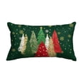 thumbnail image 1 of Christmas Linen Pillow Cases, 12''x20'' Christmas Tree Print Soft Pillow Covers for Home Sofa Bed Decoration, 1 of 6