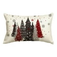 thumbnail image 1 of Christmas Linen Pillow Cover – 12x20in 3D Printed Flax Rectangular Cushion Case for Sofa & Holiday Home Decor, 1 of 5