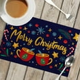 Christmas Linen Placemat Insulated Mat Table Party Home Napkins Holiday