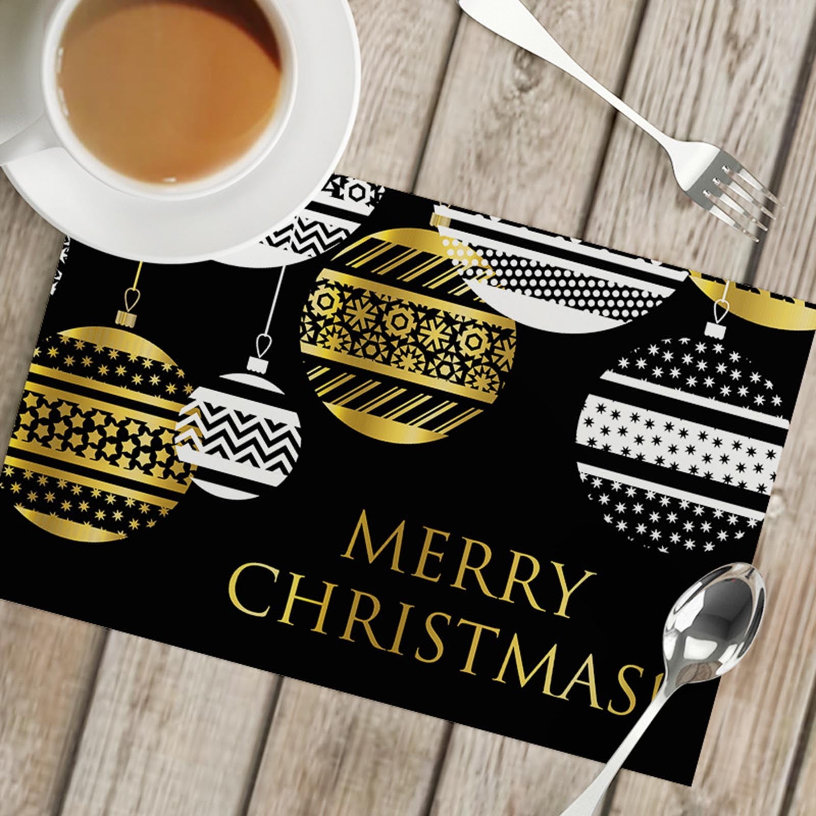 Christmas Linen Placemat Insulated Mat Table Mat Party Home Napkins