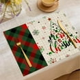 thumbnail image 1 of Christmas Linen Placemat Set Heat-Resistant Non-Slip Table Mats Holiday Dining Decor 17.72x12.99 inch, 1 of 6