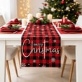 thumbnail image 1 of Christmas Linen Table Runner, Christmas Table Cover with Classic Printed Pattern, Washable Dining Table Decoration for Home and Party, 72.05 x 12.99 inch, 1 of 6