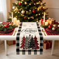 thumbnail image 1 of Christmas Linen Table Runner, Christmas Table Cover with Classic Printed Pattern, Washable Dining Table Decoration for Home and Party, 72.05 x 12.99 inch, 1 of 3