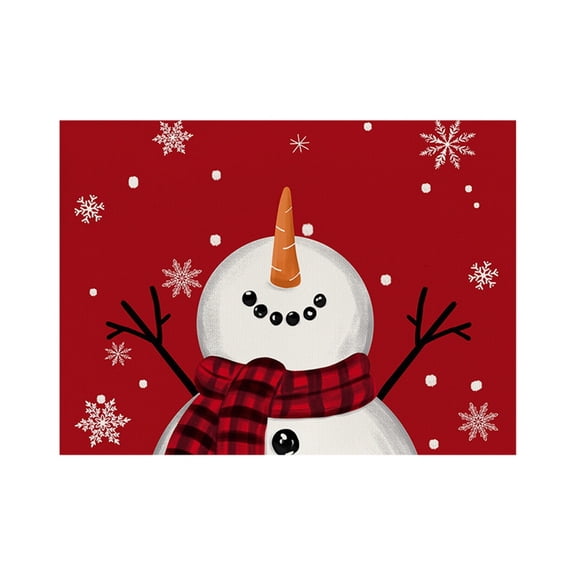 Christmas Linen placemats, Home Table Decoration Protective mats, Durable and Non-deformable, Holiday Decorations