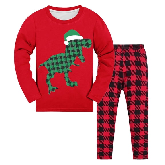 Christmas Little Boys Girls Outfits Toddler Holiday Clothes Long Sleeve 2 Piece Sleepwear Sets Casual Cozy Soft