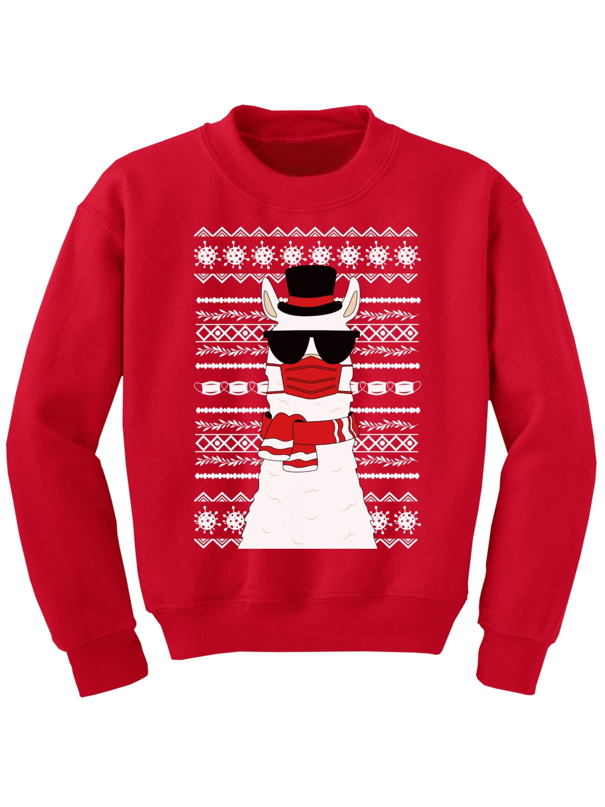 Christmas Llama Kids Sweater Ugly Xmas Sweatshirt for Children