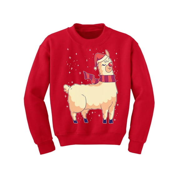 Christmas Llama Kids Sweater Xmas Sweatshirt for Children Girls Boys Happy Holidays New Year Gifts
