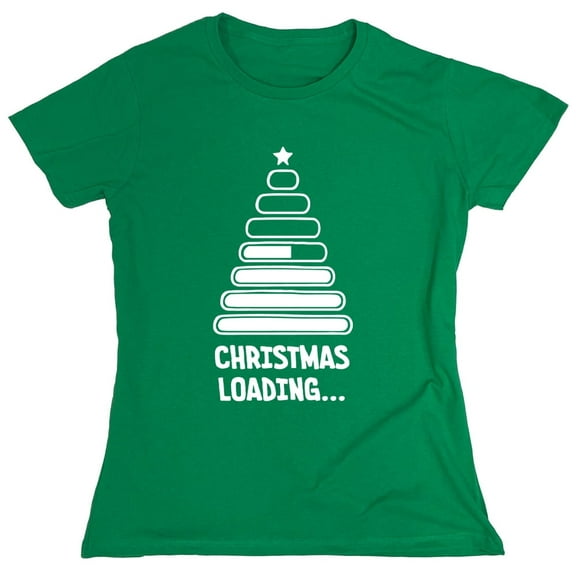 Christmas Loading Sarcastic Humor Novelty Funny Women's Casual Tees