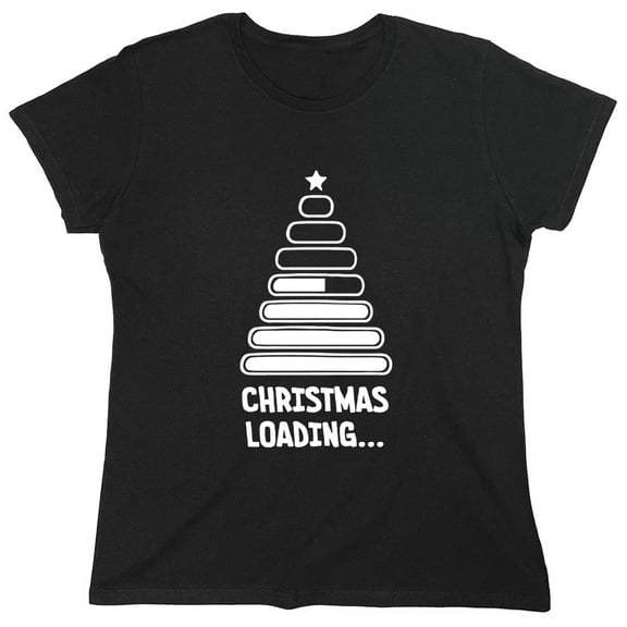 Christmas Loading Sarcastic Humor Novelty Funny Women's Casual Tees