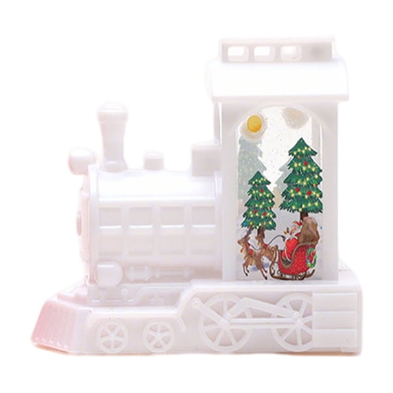 Christmas Locomotive Candle Lights, Decorative Ornaments with Characters, Window Display Design, for Tree, Home, and Holiday Decor