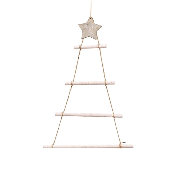 Christmas Log Hanging Tree Triangle Wall Door Hanging Decor Props Durable Easy to Install
