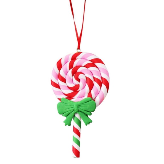 Christmas Lollipop Ornaments,Christmas Candies Polymer Clay Ornament ,Xmas Decor Candy Cane Hanging Decorations ,Sweets Candy Pendant Xmas Tree Party Supplies