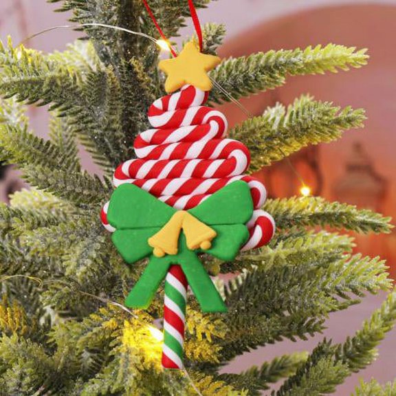 Christmas Lollipop Ornaments,Christmas Candies Polymer Clay Ornament ,Xmas Decor Candy Cane Hanging Decorations ,Sweets Candy Pendant Xmas Tree Party Supplies