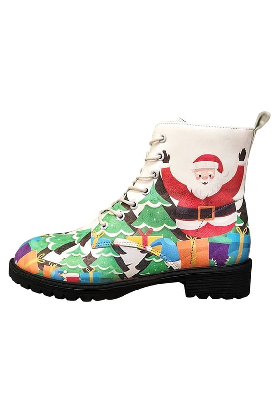 Christmas Long Boots for Women – Vegan Leather and Unique Design Womens Winter Boots, Comfortable and Stylish Womens Boots