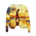 thumbnail image 1 of Christmas Long Sleeve Pullover Shirts for Women Graphic Jesus Printed Round Neck Sweatshirt Loose Holiday Tops (L, Yellow), 1 of 5