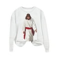 thumbnail image 1 of Christmas Long Sleeve Pullover Shirts for Women Graphic Jesus Printed Round Neck Sweatshirt Loose Holiday Tops (XL, White 03), 1 of 5