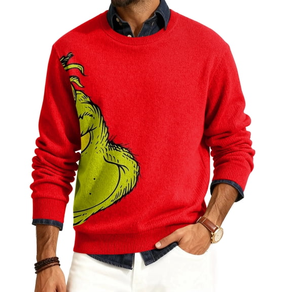 Christmas Long Sleeve Shirt for Men Men’S Christmas Sweaters Red XXXL