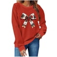 thumbnail image 1 of Christmas Long Sleeve T Shirt for Women Cute Santa Claus Elk Printed Tees Casual Crewneck Loose Fit Pullover Tops, 1 of 3