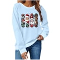thumbnail image 1 of Christmas Long Sleeve T Shirt for Women Cute Santa Claus Elk Printed Tees Casual Crewneck Loose Fit Pullover Tops, 1 of 4