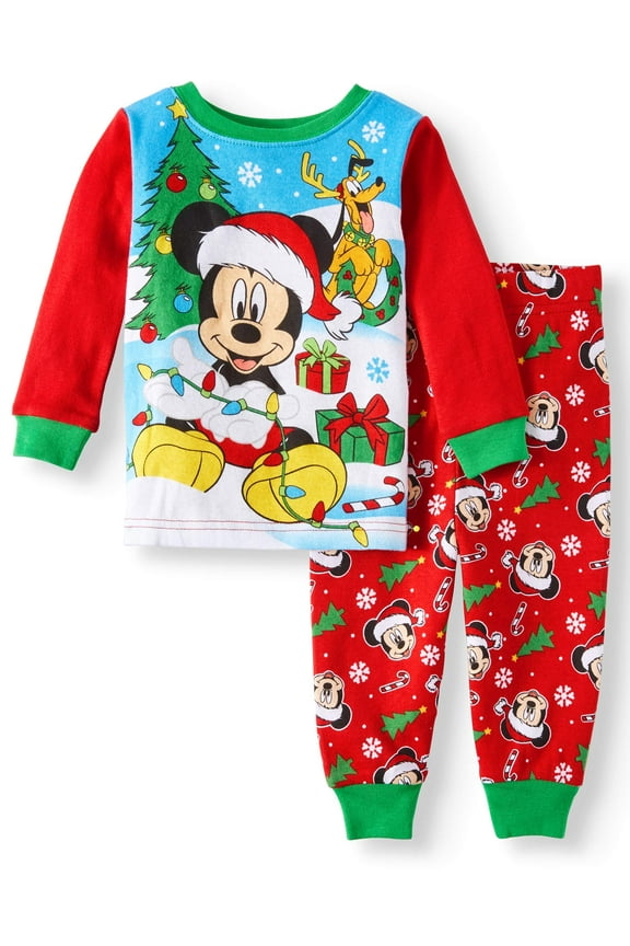 Christmas Long Sleeve Tight Fit Pajamas, 2pc Set (Baby Boys)