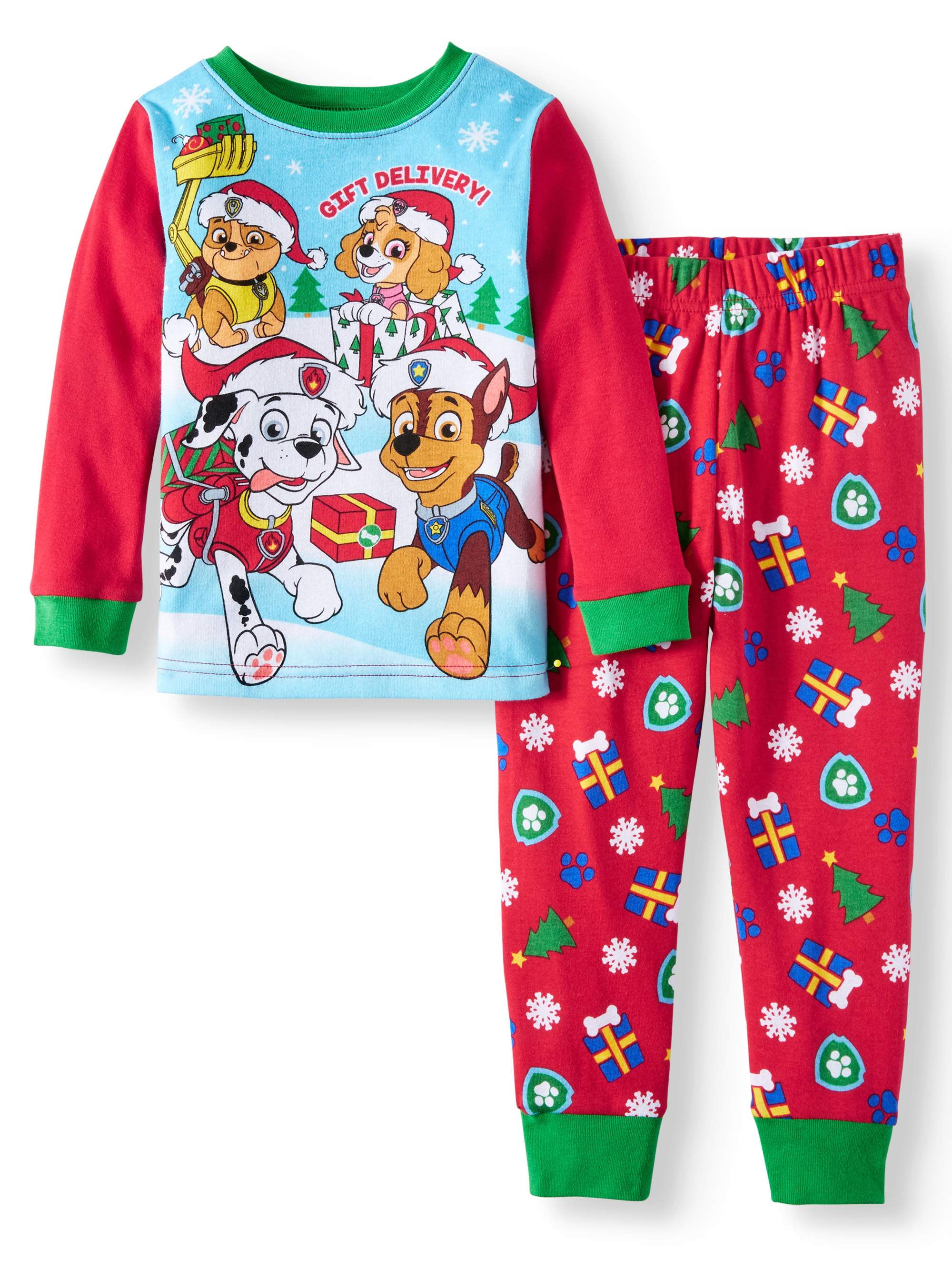 Christmas Long Sleeve Tight Fit Pajamas, 2pc Set (Toddler Boys Toddler Christmas Pajamas Boy
