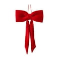 thumbnail image 1 of Christmas Long Velvet Hanging Ornament – Red Polyester Bow Pendant for Tree, Window, Door or Wall – Reusable Holiday Decoration, M, 1 of 5
