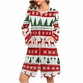 thumbnail image 1 of Christmas Loungewear for Women Long Sleeve Pajamas Robe Mid-Length Nightgown Xmas Robes Multicolor-7 XL, 1 of 9