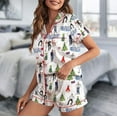 thumbnail image 1 of Christmas Love Actually Silky Satin Pajama Set For Women, Love Actually Pajamas Set, 1 of 4