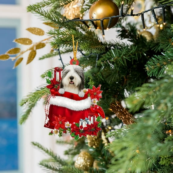 Christmas Lovely Dog Flowers Hanging Ornaments for Christmas Decoration, Cute Christmas Tree Pendant for Car Pendants 3.15 Inch Multicolor