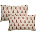 thumbnail image 1 of Christmas Lumbar Pillow Covers 12x20 Set of 2 Red Xmas Tree Rustic Style Winter Decorative Outdoor Pillowcases Farmhouse Vintage Holiday Decorations Throw Cushion Case Decor for Couch Sofa Bed, 1 of 5