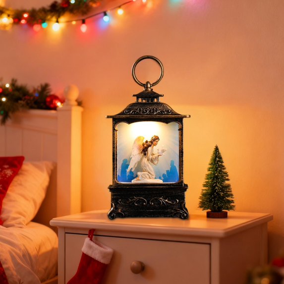 Christmas Luminous Angel Lamp (No Water Needed), Creative Small Wind Light Night Light for Desktop Decor – Perfect Christmas Gift, Home Holiday Accent for Living Room & Bedroom, 5*3*1in, Multicolor