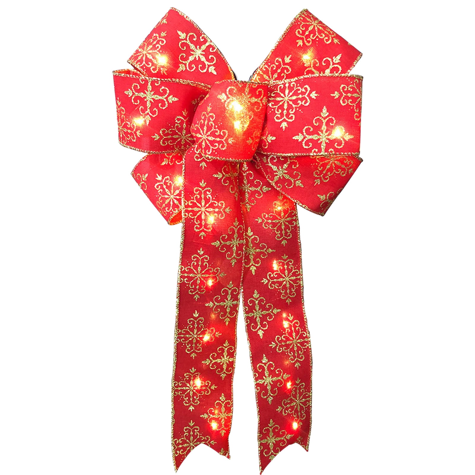 Christmas Luminous Large Bow Doublelayer Bow Christmas Tree Decoration