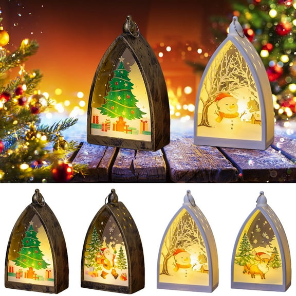 Christmas Luminous Portable Handheld Night Lantern - Decorative Pendant for Holiday Layout, Gift Option, Soft Glow for Parties, Outdoor Gatherings, Lightweight & Easy to Carry, 6.38*1.97*3.7in, D