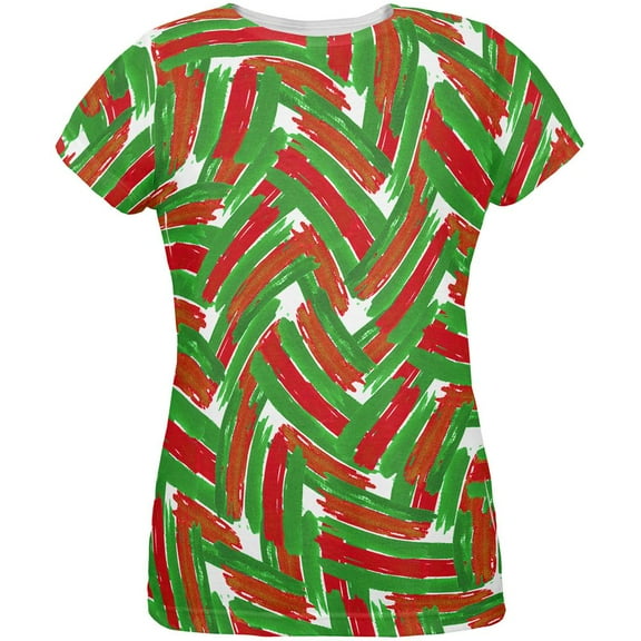 Christmas Madness Crazy Ugly Marker Swirl All Over Womens T Shirt Multi MD