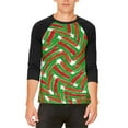 thumbnail image 1 of Christmas Madness Crazy Ugly Marker Swirl Mens Raglan T Shirt, 1 of 2