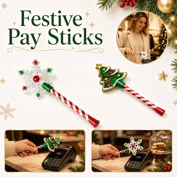Christmas Magic Payment Wand, Credit Card Wand Tap To Pay Magic Wand Card Holder, Safe Touchless Payment Tool for Cashless Payment Accessory, 2 Pcs