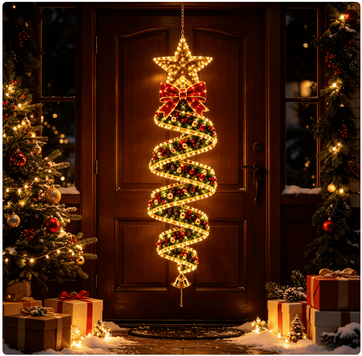 Christmas Magic Spiral Hanging LED Light Collection, Lighted Christmas ...