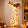 thumbnail image 1 of Christmas Magic Trail Wall Light, Festive Sleigh Scene Lighted Wall Decor, Warm Glowing Accent for Living Room Entryway Christmas Home Display (Santa Claus), 1 of 6