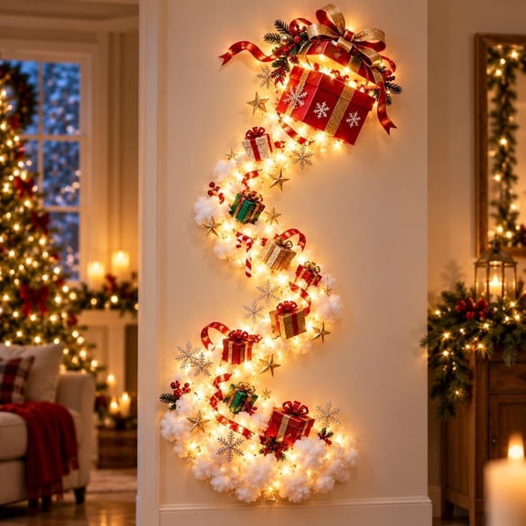 Christmas Magic Trail Wall Light - Lighted Indoor Holiday Wall Decoration