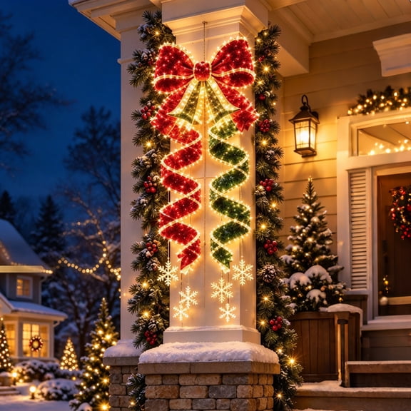 Christmas Magic Trail Wall Light Merry Glow Christmas Lights, 3D Christmas Tree Decor for Porch Yard Garden Holiday