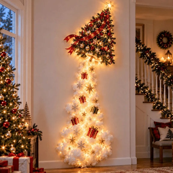Christmas Magic Trail Wall Light, Reusable Seasonal Glowing Wall Decor, Durable Festive Accent for Yearly Christmas Celebrations