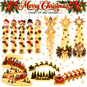 Christmas Magic Trail Wall Light, Train Hanging Decoration, Outdoor Indoor Holiday Decor for Living Room Door