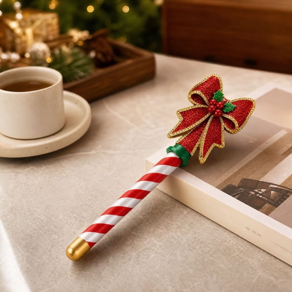 Christmas Magic Wand Credit Card Holder, Tap to Pay Wand 3D Candy Cane Handle, Contactless Card Holder Payment Stick Checkout Accessory, Christmas Handheld Accessory(C)